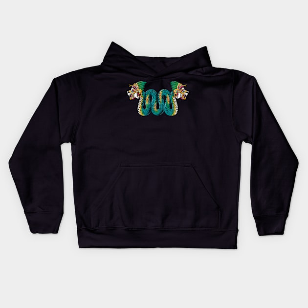 Jaguar Serpent Kids Hoodie by qetza